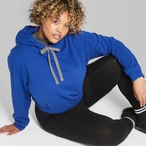 Blue crop hoodie